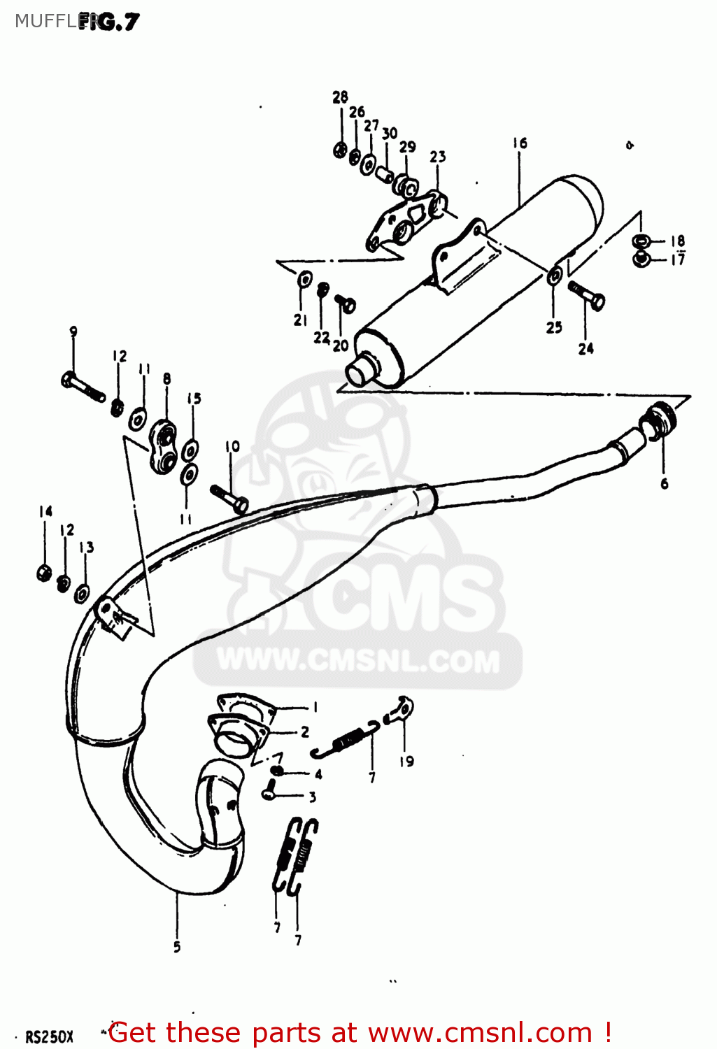 MUFFLER RS250 1980 (T) USA (E03)