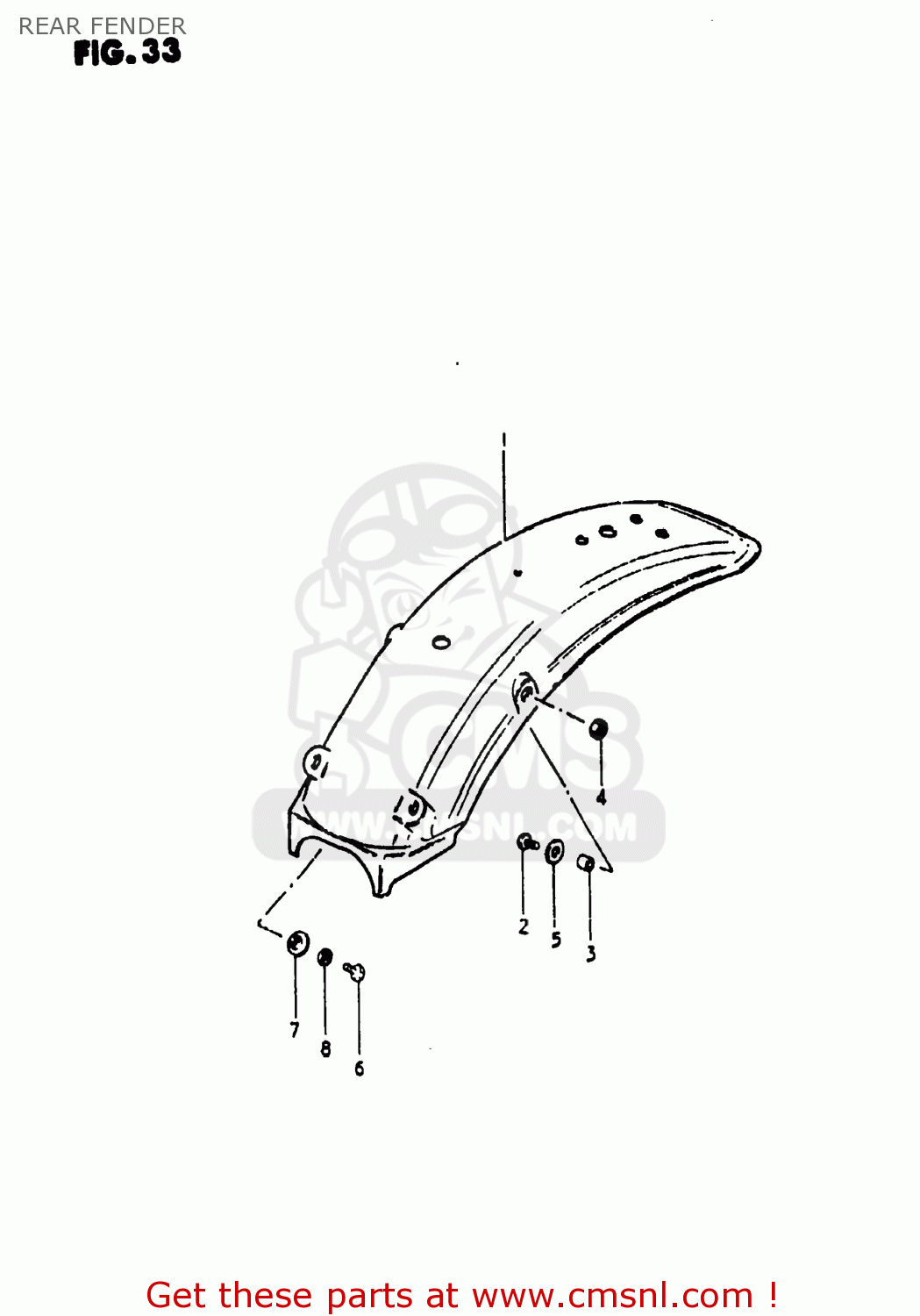 REAR FENDER RS250 1980 (T) USA (E03)