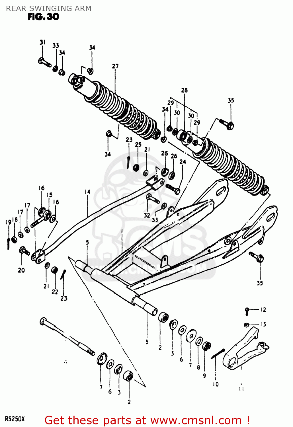 REAR SWINGING ARM RS250 1980 (T) USA (E03)