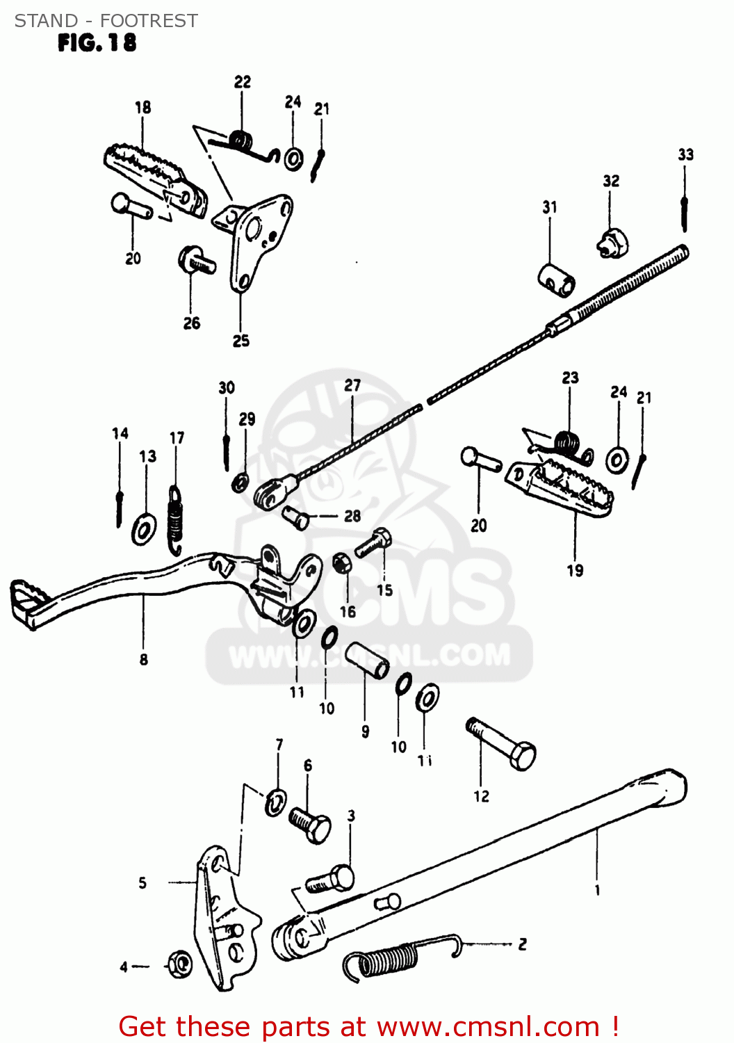 STAND - FOOTREST RS250 1980 (T) USA (E03)