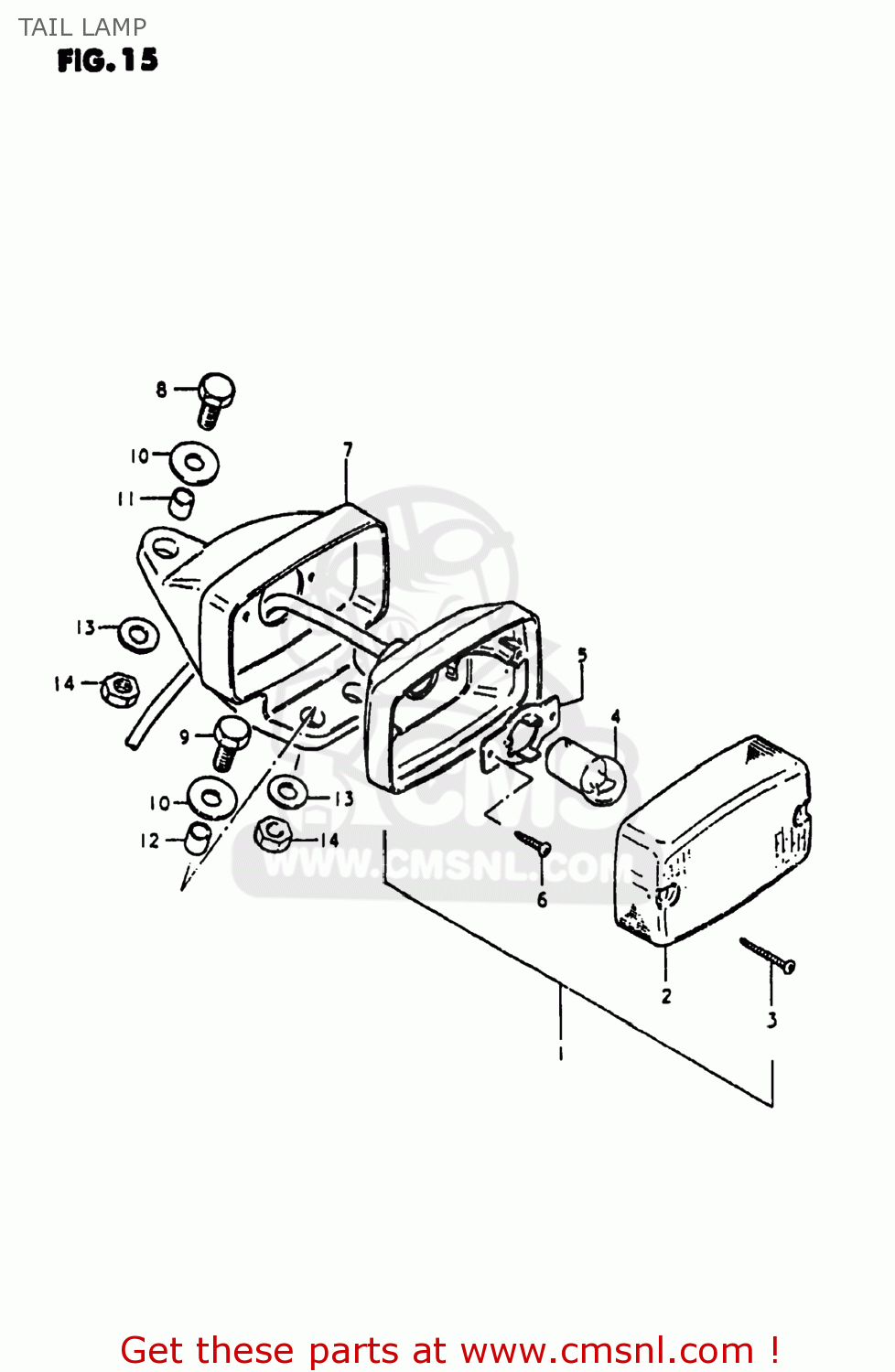 TAIL LAMP RS250 1980 (T) USA (E03)