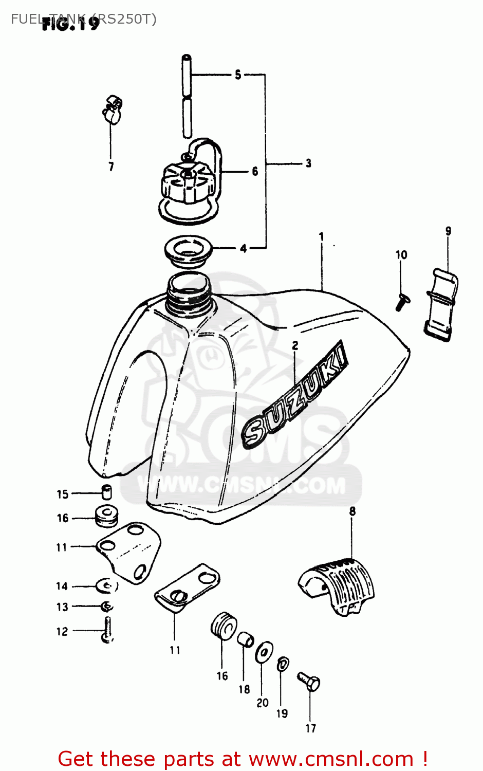 FUEL TANK (RS250T) RS250 1981 (X) USA (E03)