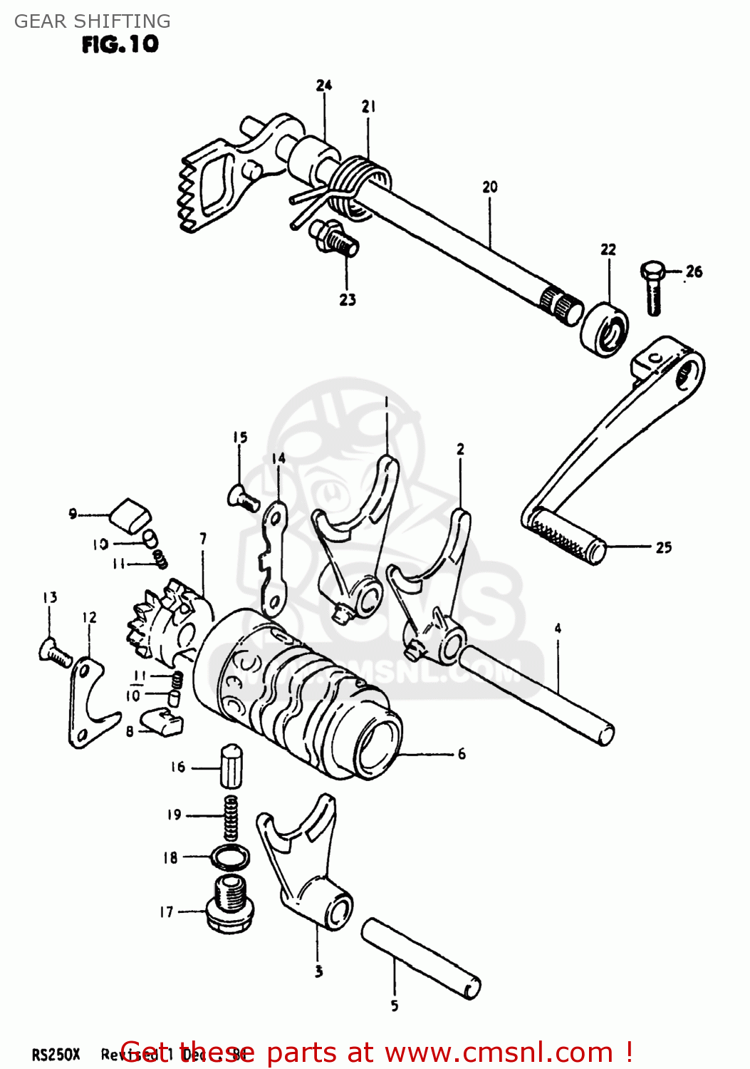 GEAR SHIFTING RS250 1981 (X) USA (E03)
