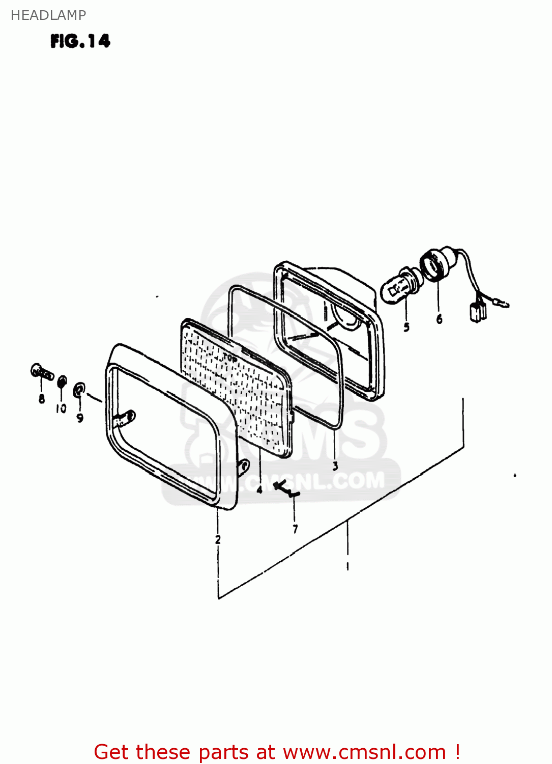 HEADLAMP RS250 1981 (X) USA (E03)