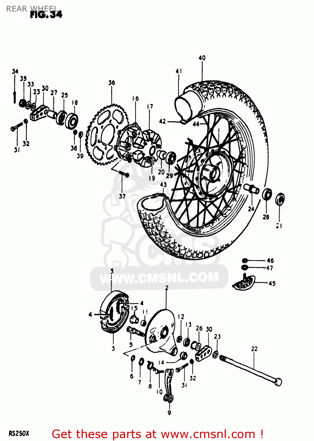REAR WHEEL RS250 1981 (X) USA (E03)