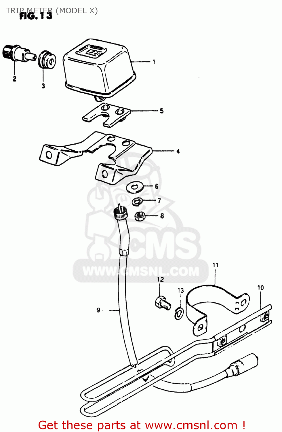 TRIP METER (MODEL X) RS250 1981 (X) USA (E03)
