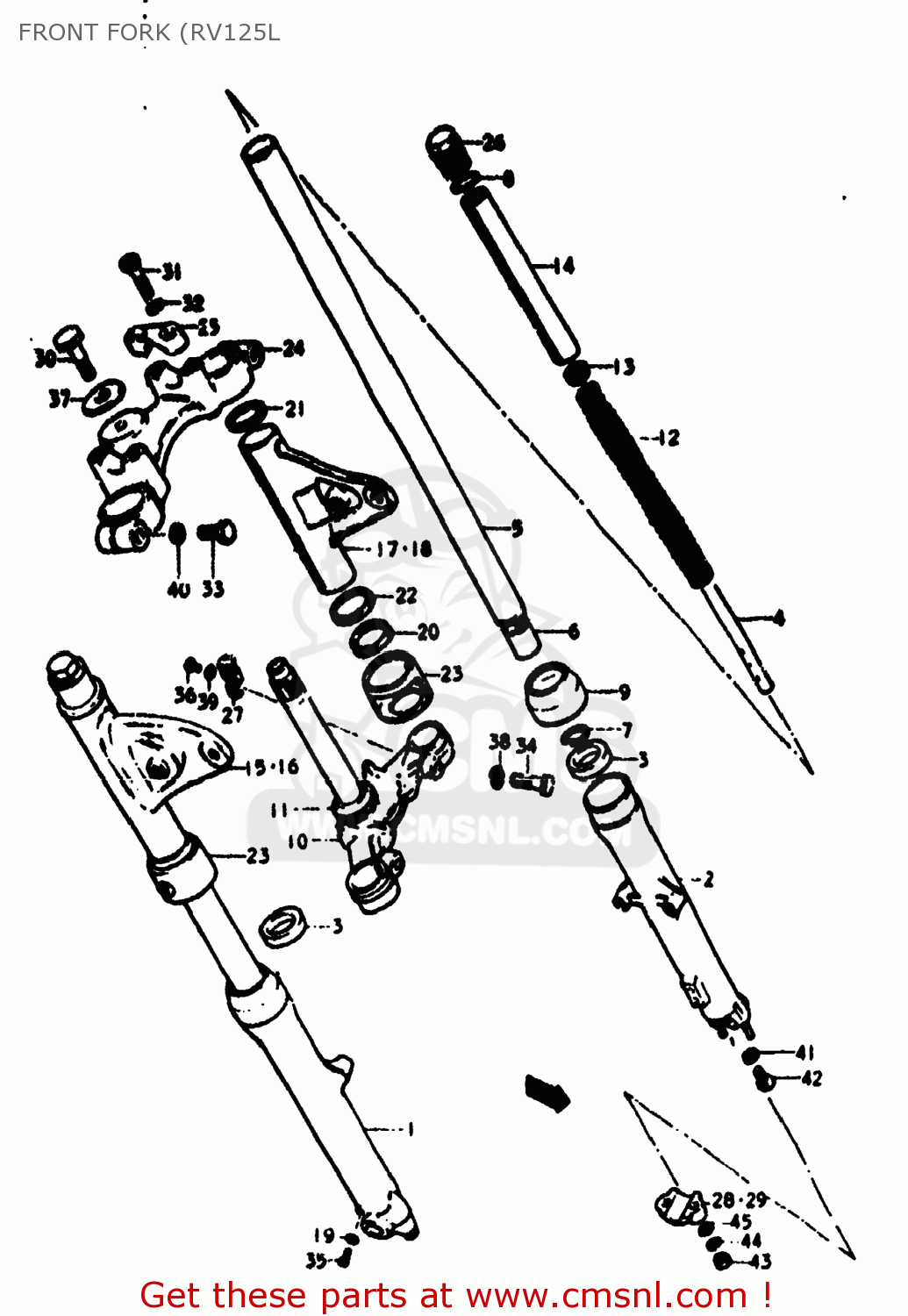 FRONT FORK (RV125L RV125 1973 (K) USA (E03)