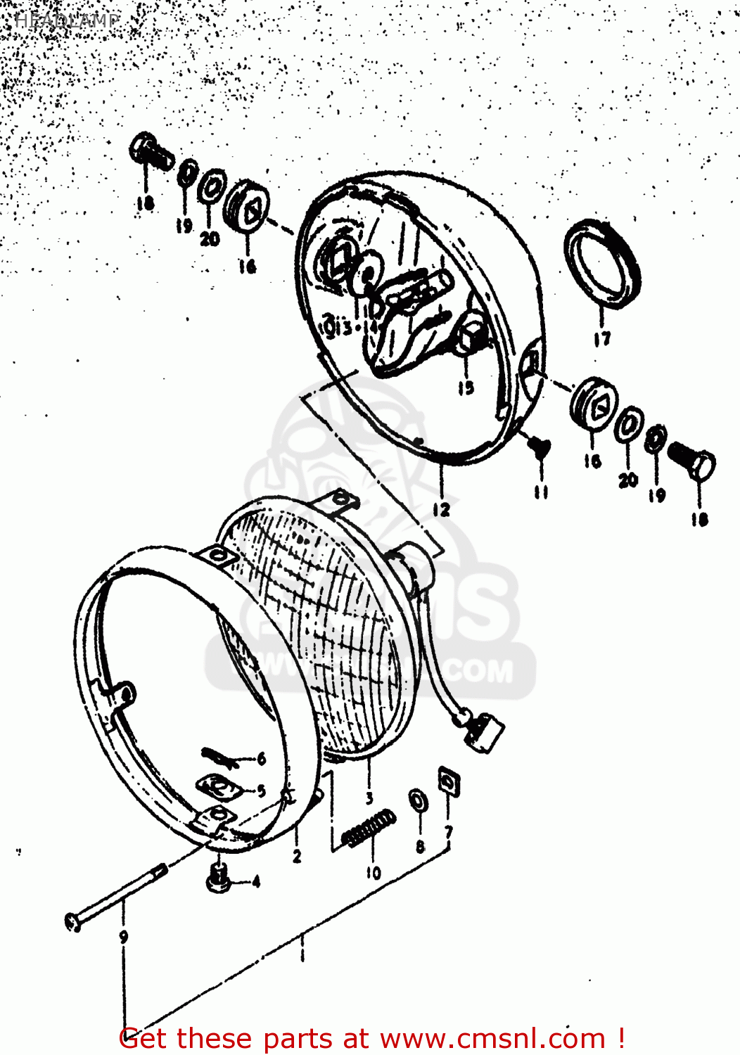 HEADLAMP RV125 1973 (K) USA (E03)