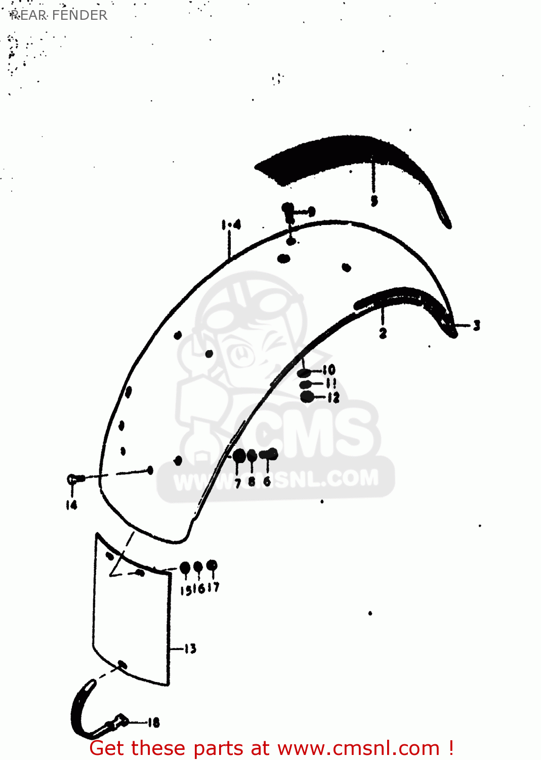 REAR FENDER RV125 1974 (L) USA (E03)