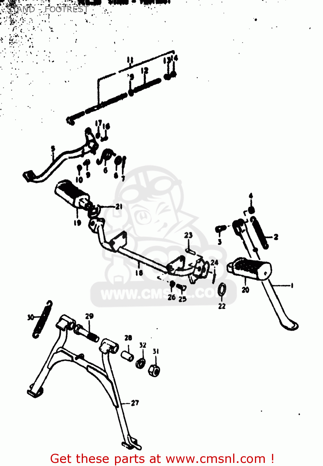 STAND - FOOTREST RV125 1974 (L) USA (E03)