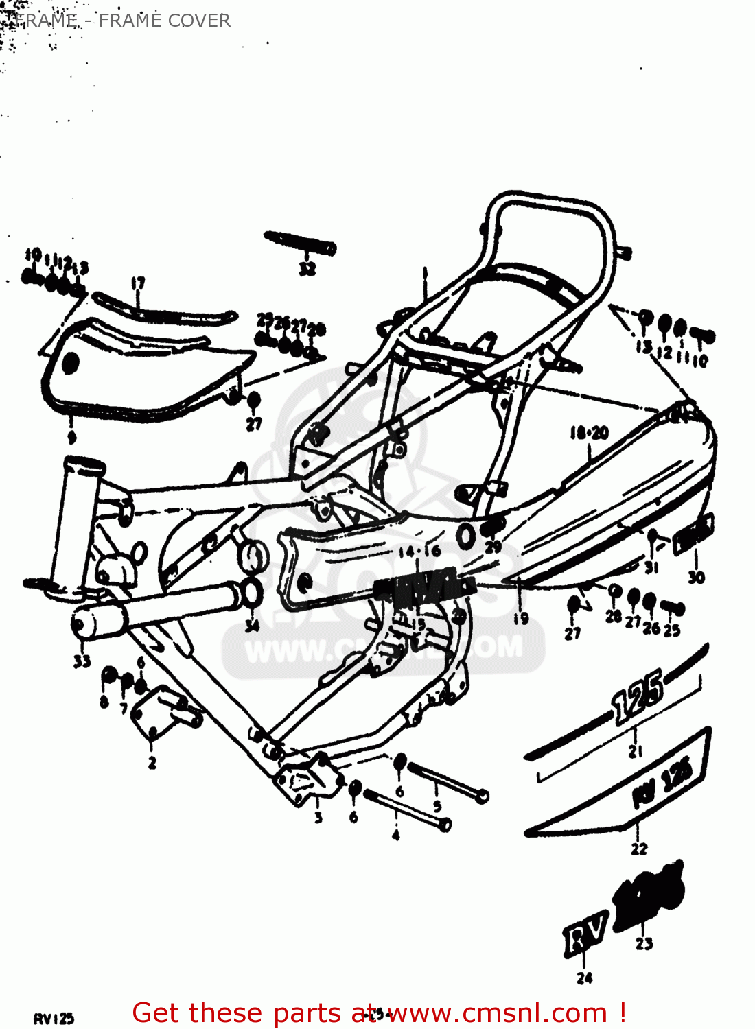 FRAME - FRAME COVER RV125 1975 (M) USA (E03)
