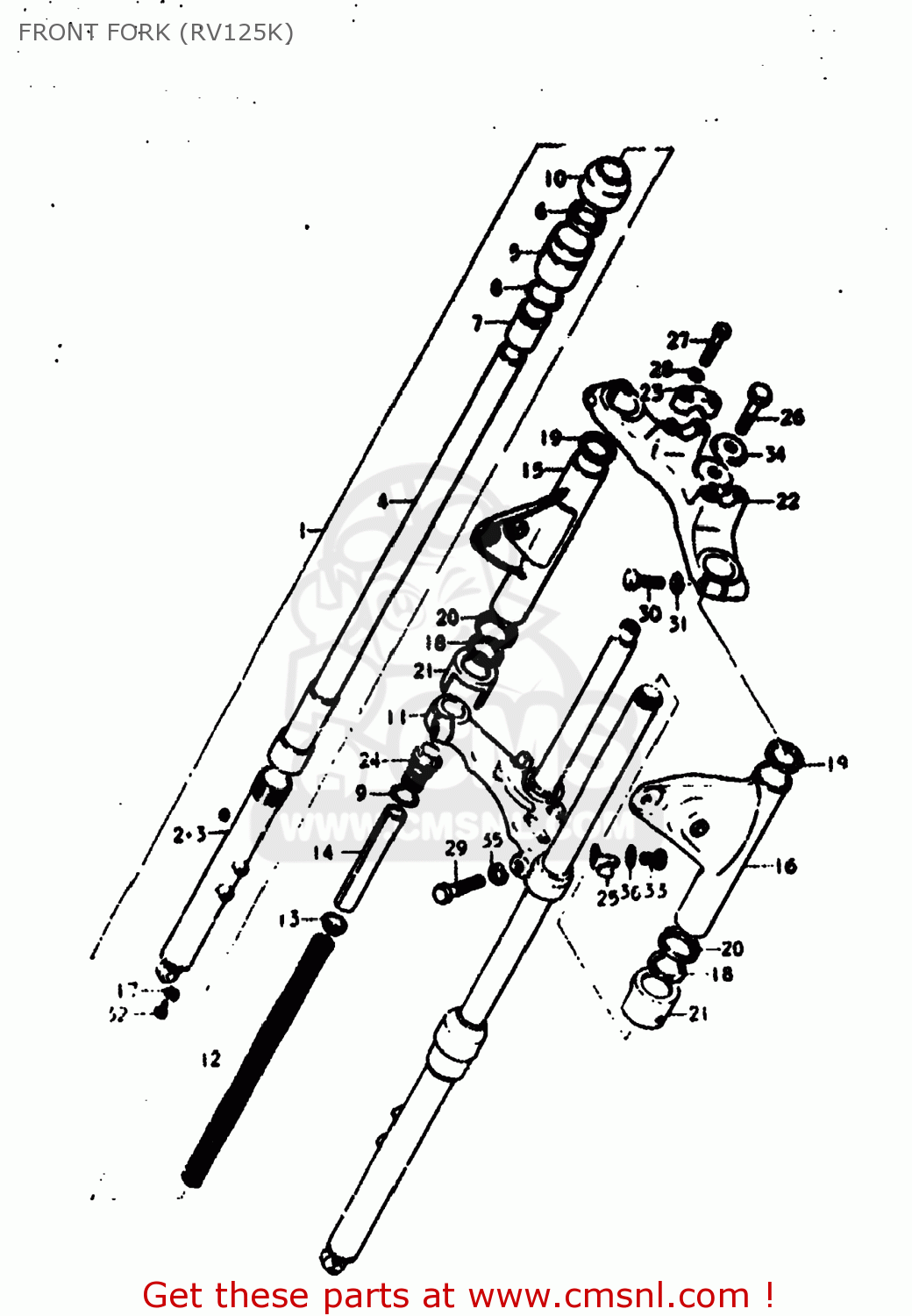 FRONT FORK (RV125K) RV125 1975 (M) USA (E03)