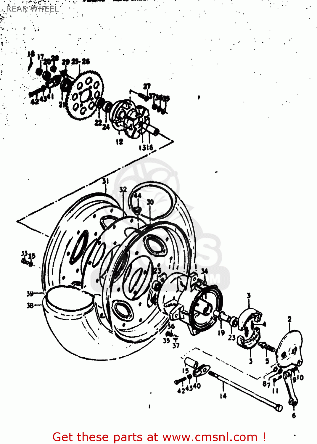 REAR WHEEL RV125 1976 (A) USA (E03)