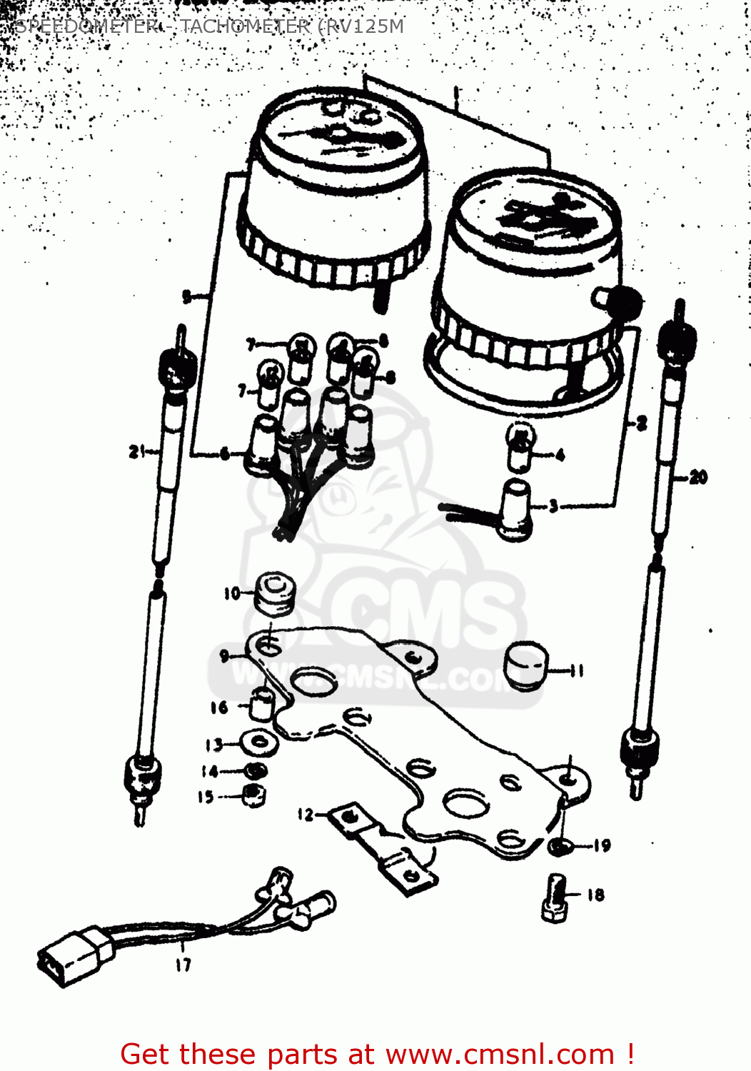 SPEEDOMETER - TACHOMETER (RV125M RV125 1976 (A) USA (E03)