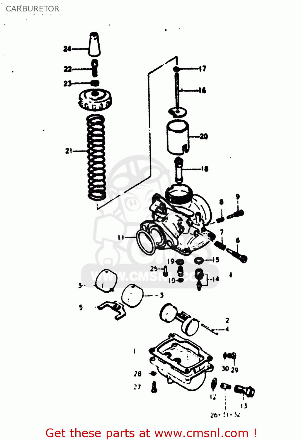 CARBURETOR RV125 1977 (B) USA (E03)