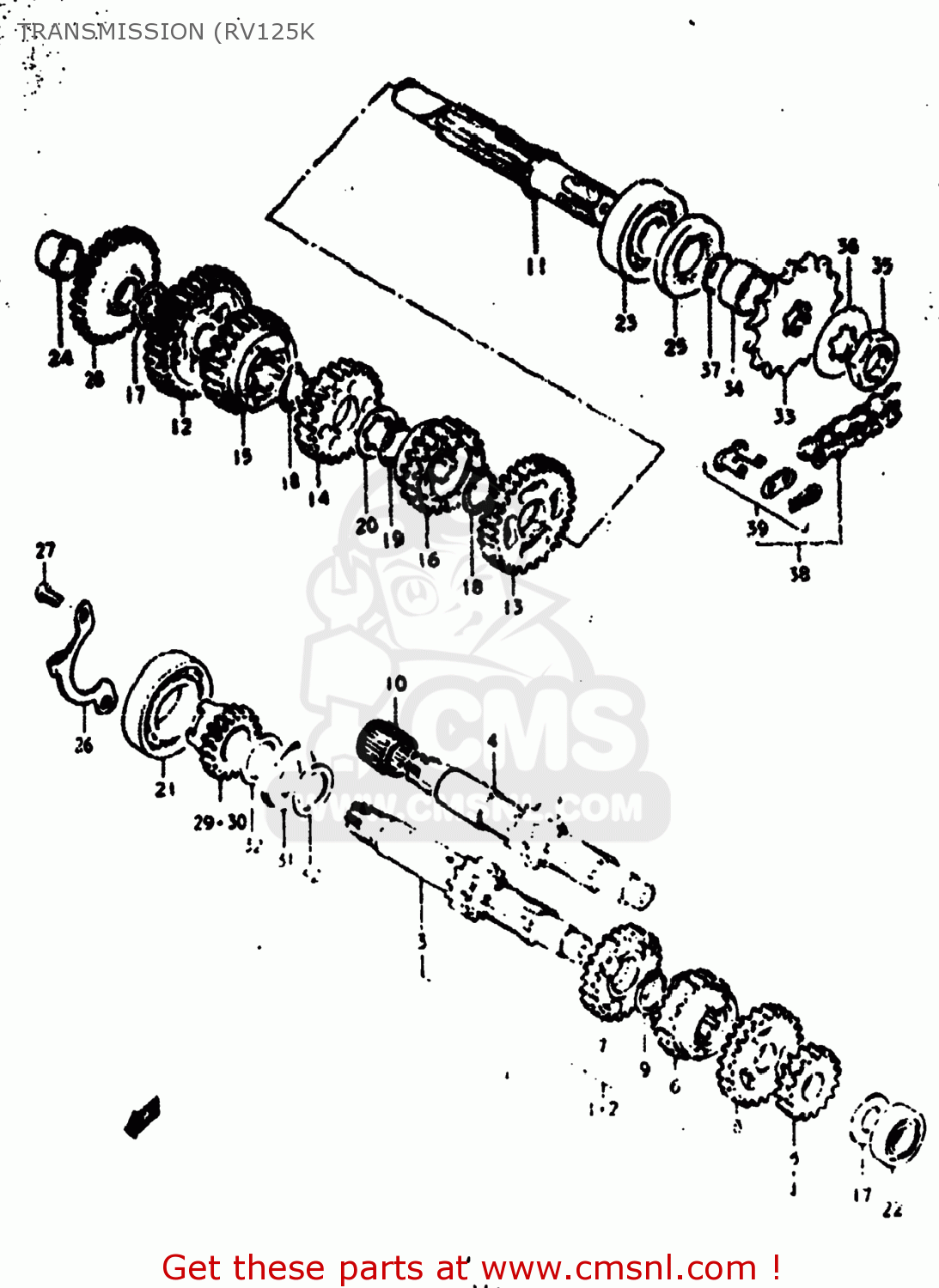 TRANSMISSION (RV125K RV125 1977 (B) USA (E03)