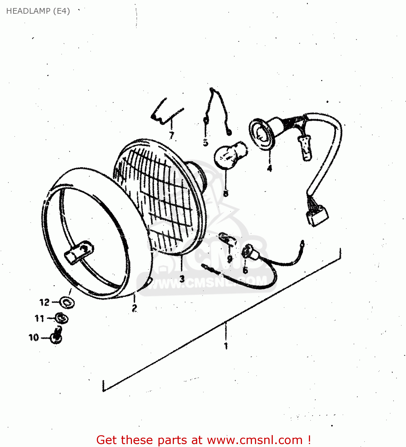 HEADLAMP (E4) RV50 1981 (X) (E01)