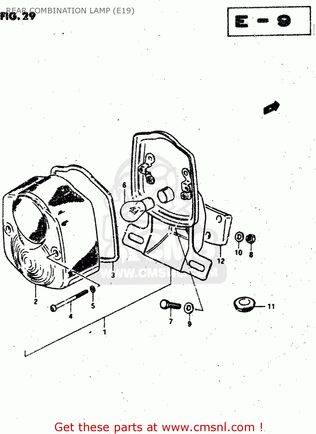 REAR COMBINATION LAMP (E19) RV50 1981 (X) (E01)