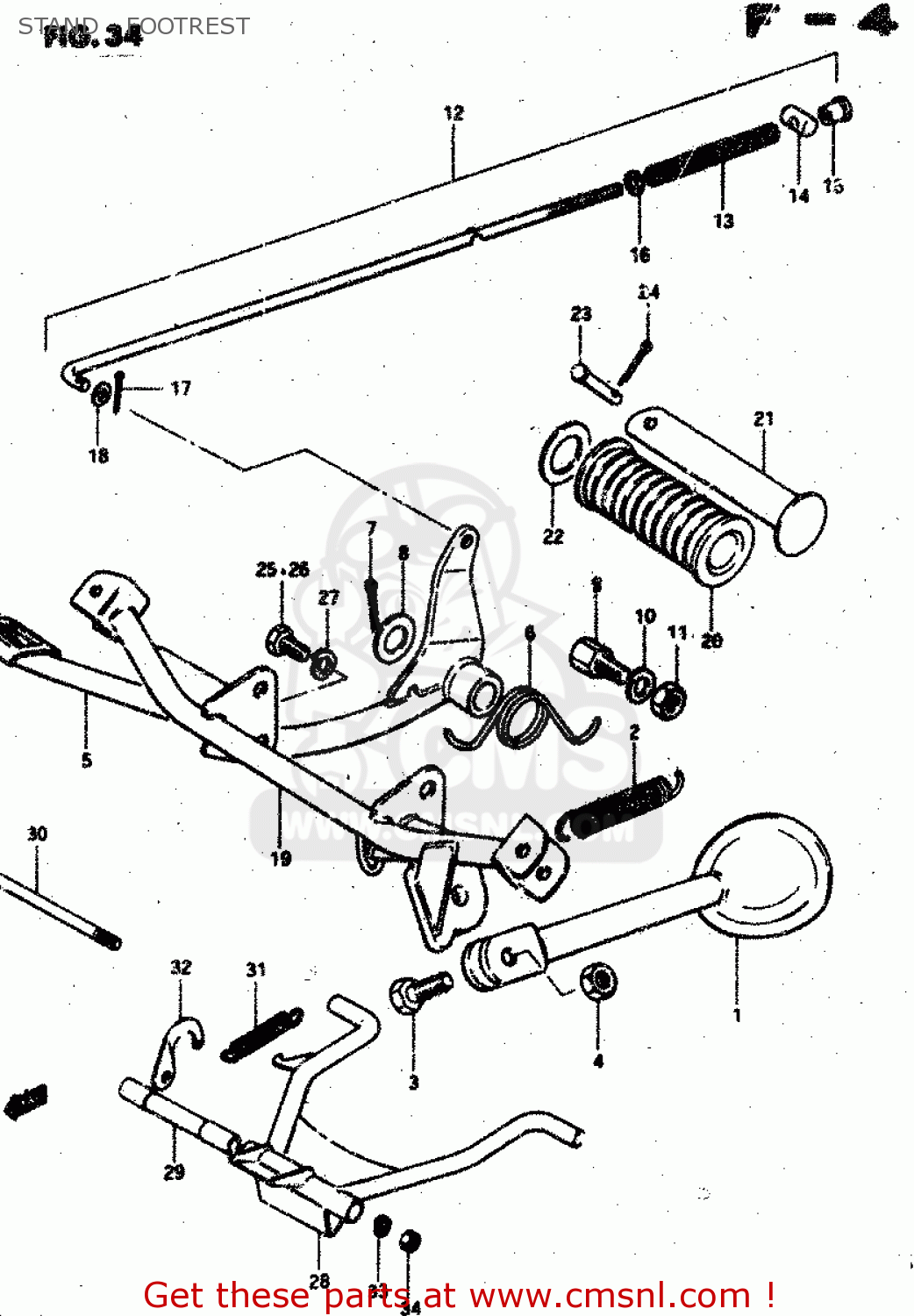 STAND - FOOTREST RV50 1981 (X) (E01)
