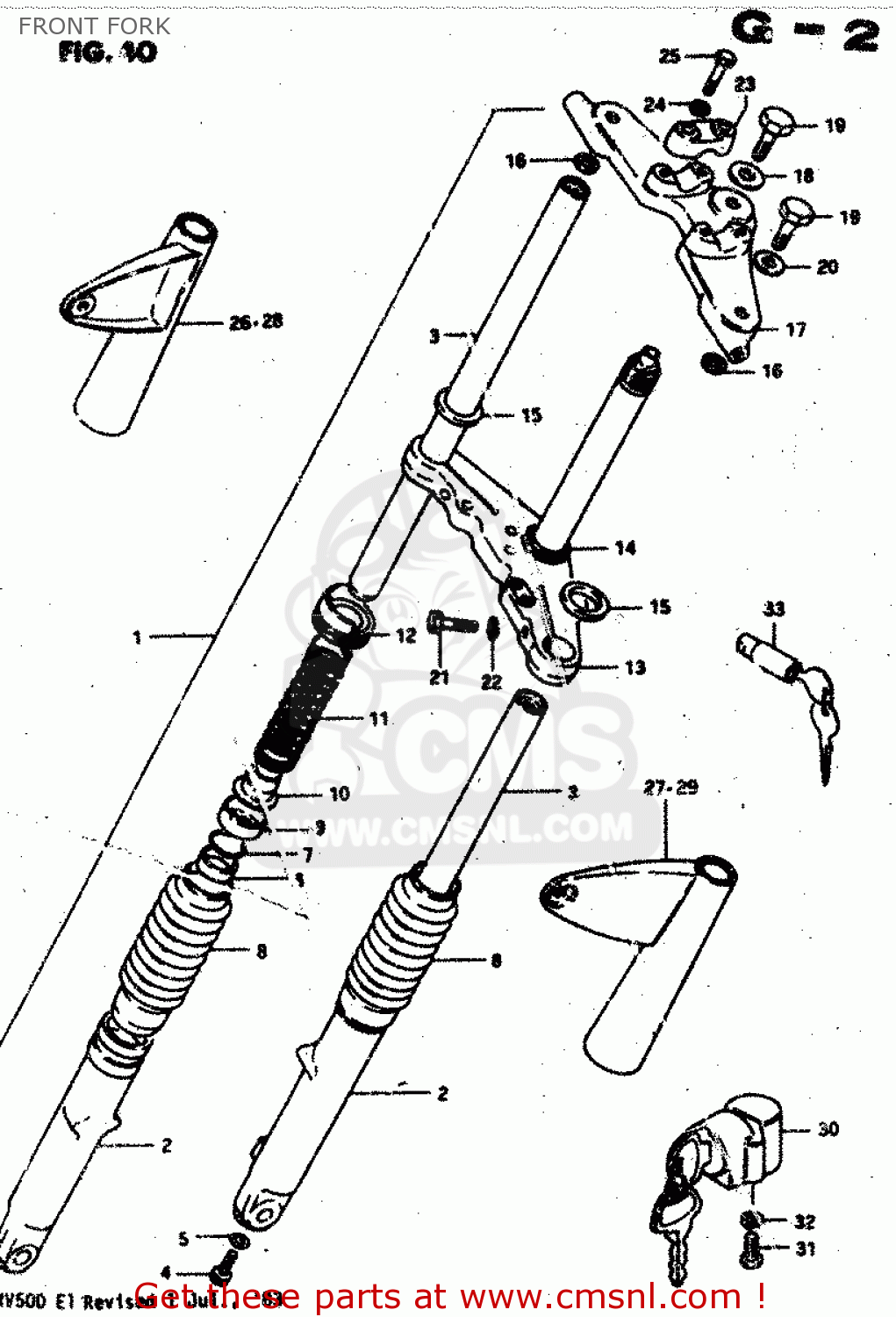 FRONT FORK RV50 1981 (X) (E01)