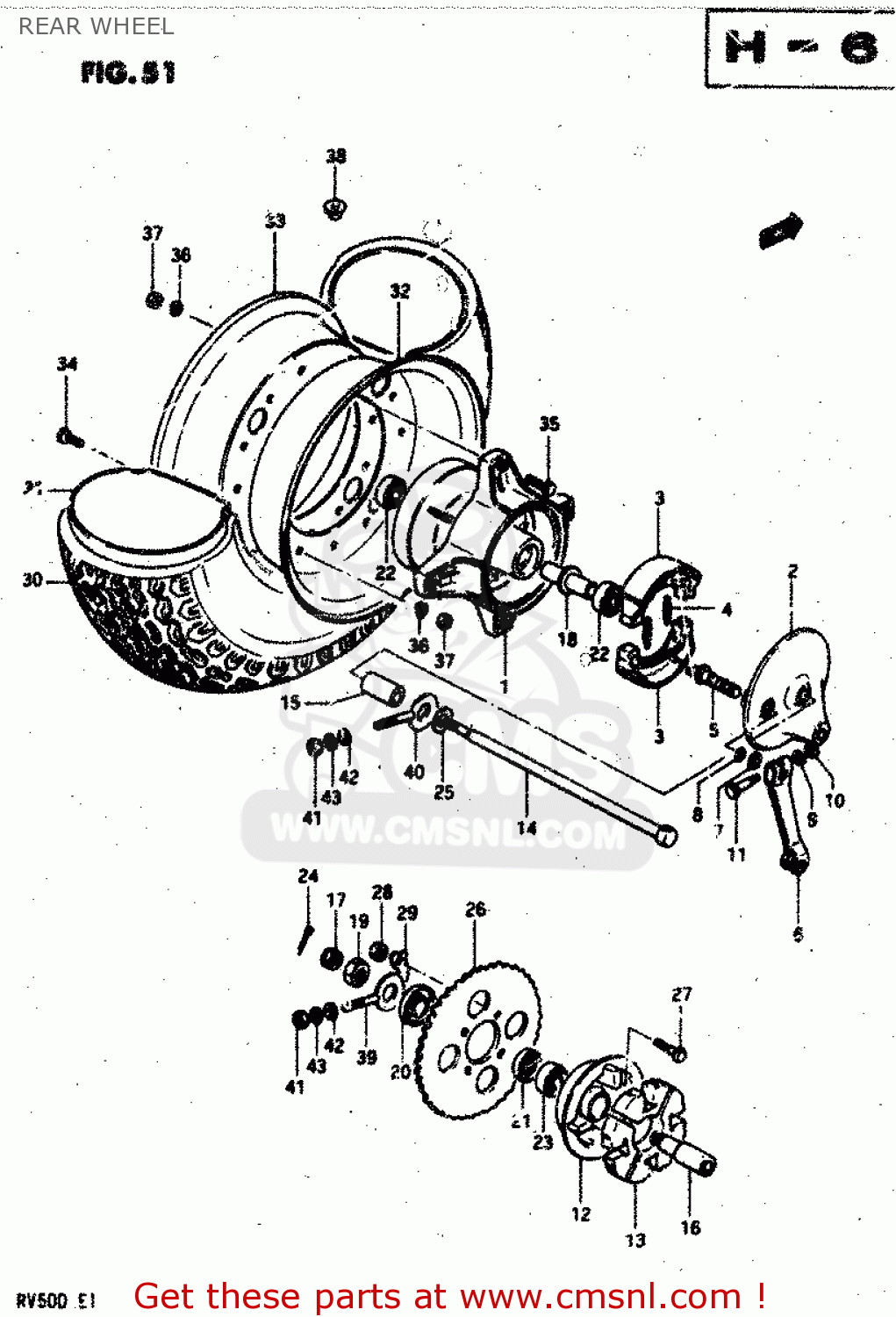 REAR WHEEL RV50 1981 (X) (E01)