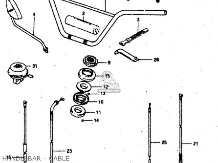HANDLEBAR - CABLE - RV50 1981 (X) (E01)
