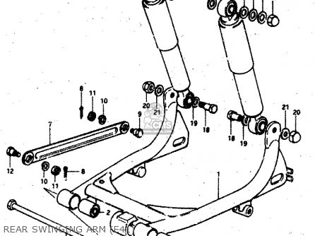 REAR SWINGING ARM (E41) - RV50 1981 (X) (E01)