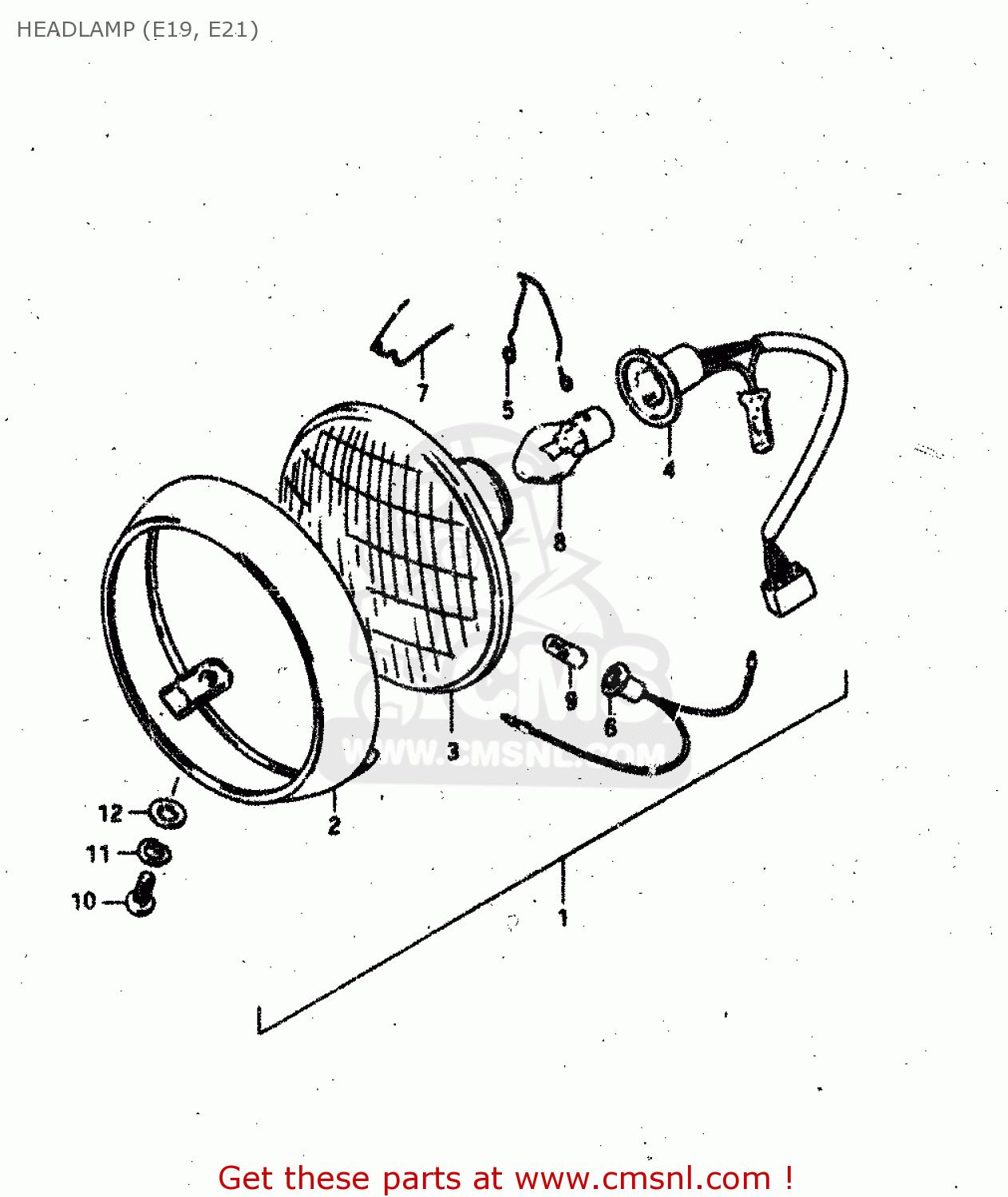 HEADLAMP (E19, E21) RV50 1983 (D) (E01)