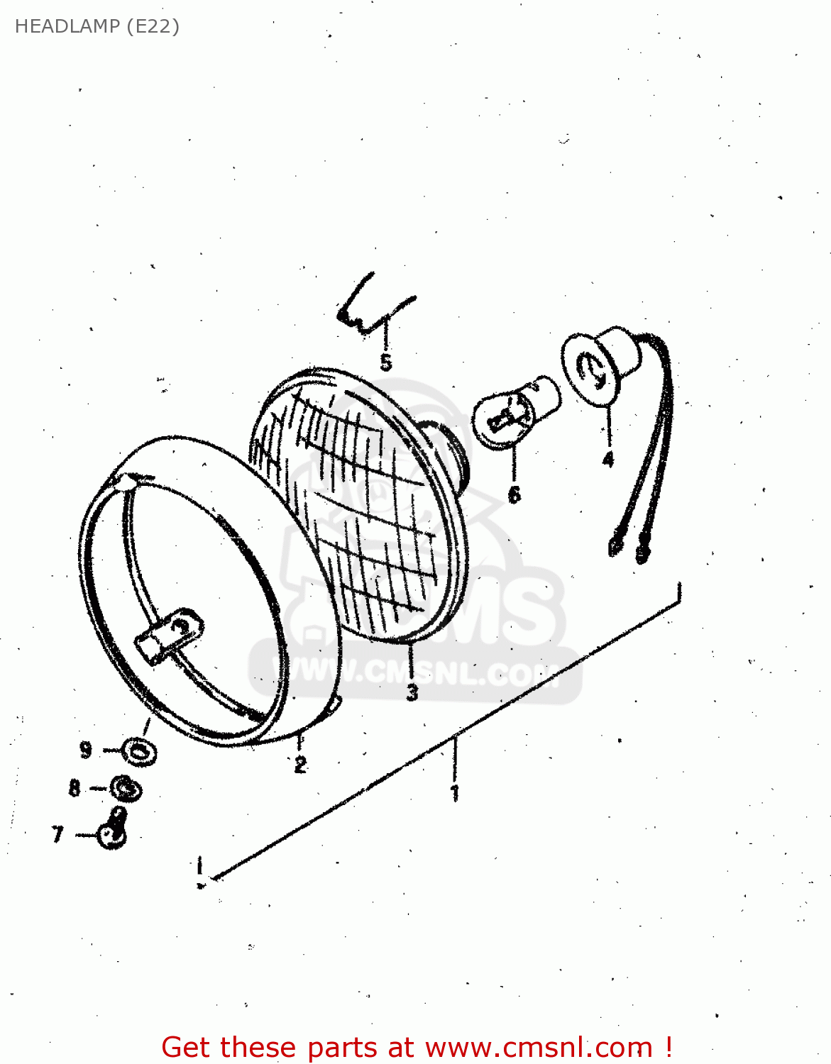 HEADLAMP (E22) RV50 1983 (D) (E01)