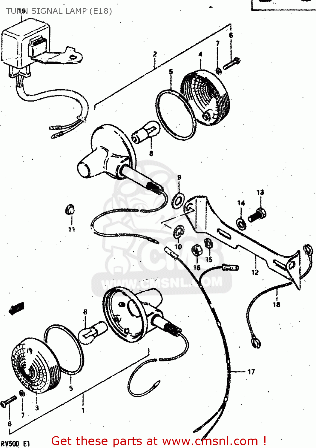 TURN SIGNAL LAMP (E18) RV50 1983 (D) (E01)