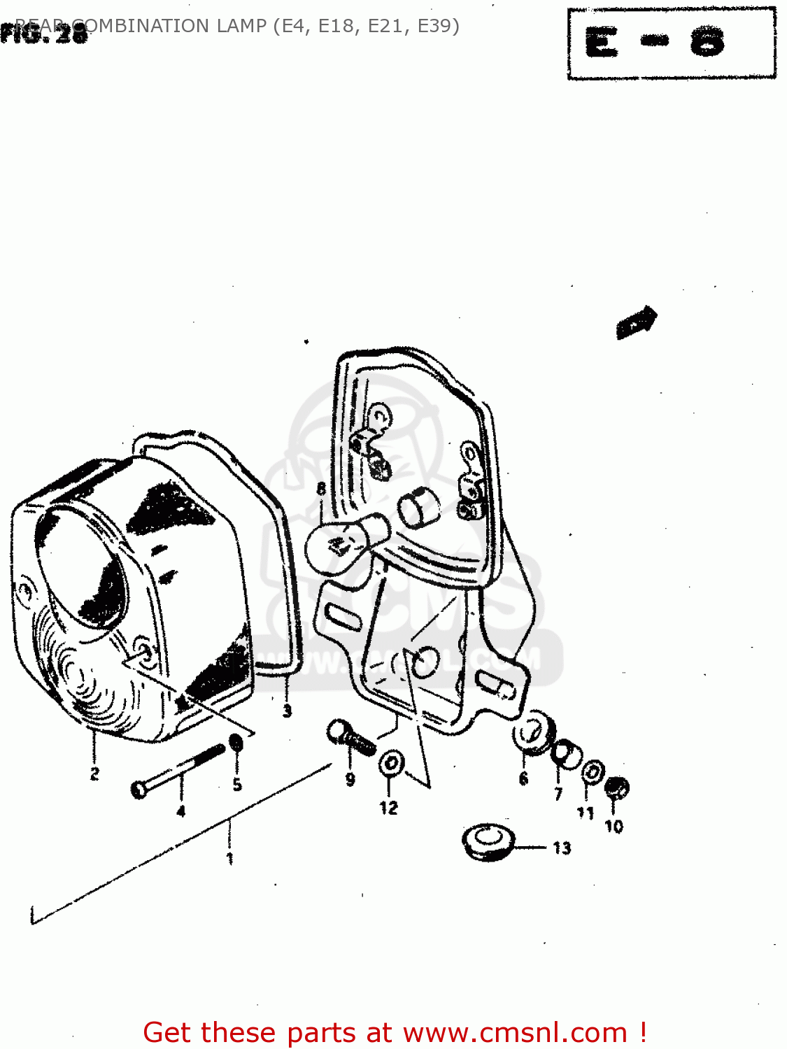 REAR COMBINATION LAMP (E4, E18, E21, E39) RV50 1983 (D) (E01)