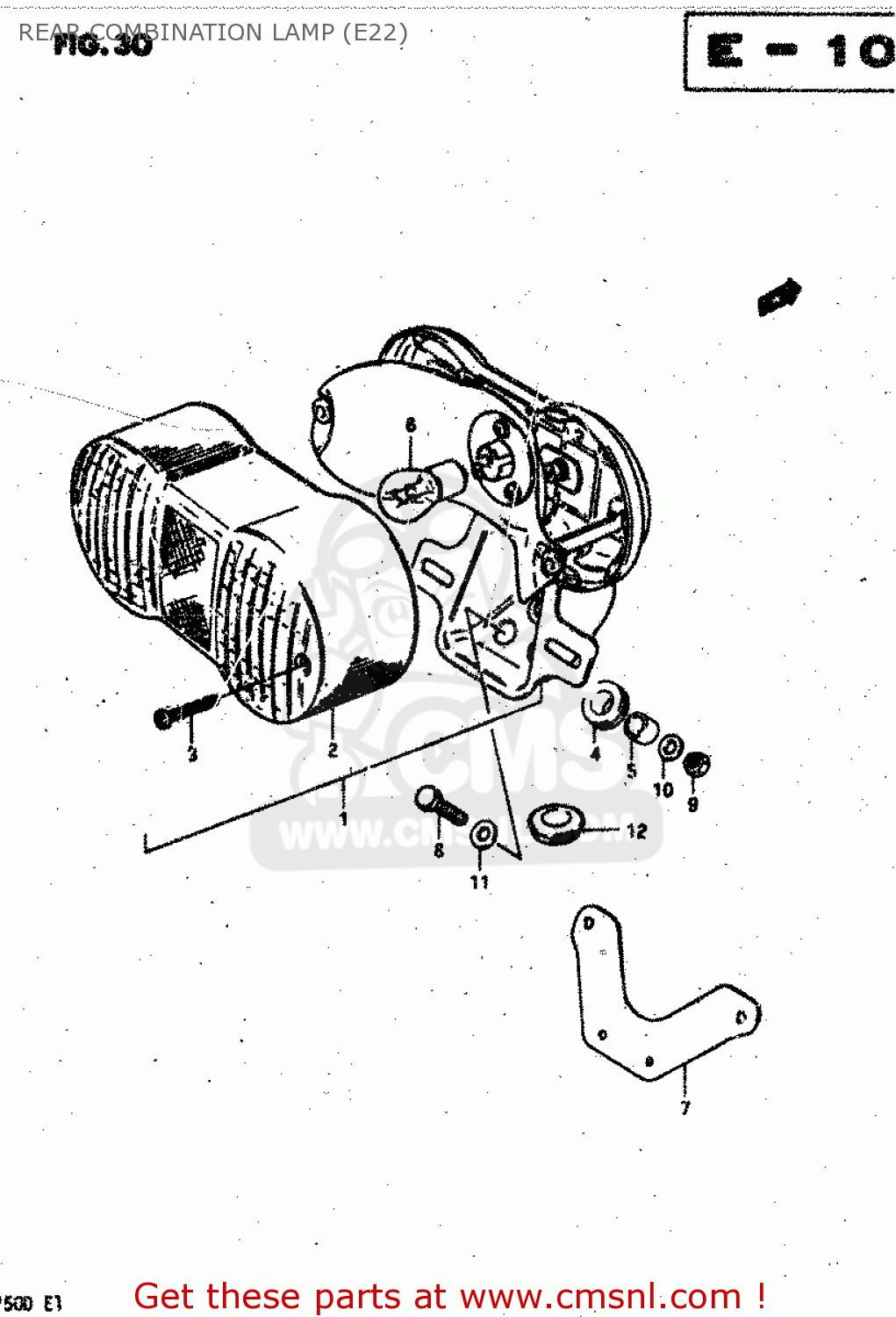REAR COMBINATION LAMP (E22) RV50 1983 (D) (E01)
