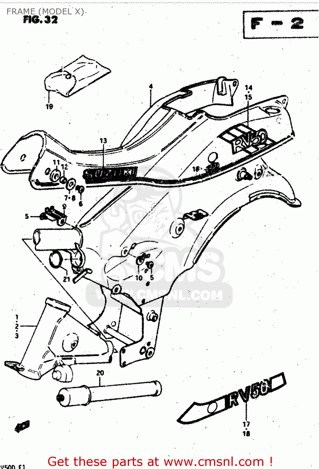 FRAME (MODEL X) RV50 1983 (D) (E01)