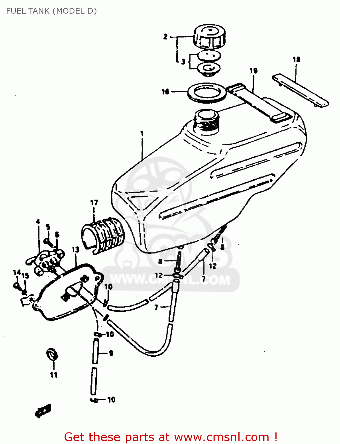 FUEL TANK (MODEL D) RV50 1983 (D) (E01)