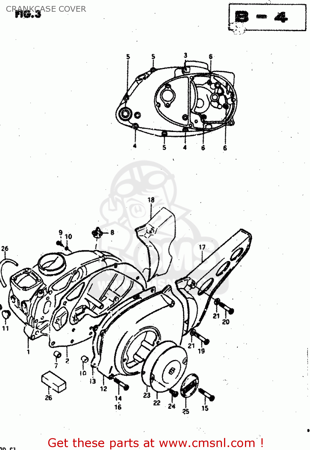 CRANKCASE COVER RV50 1983 (D) (E01)