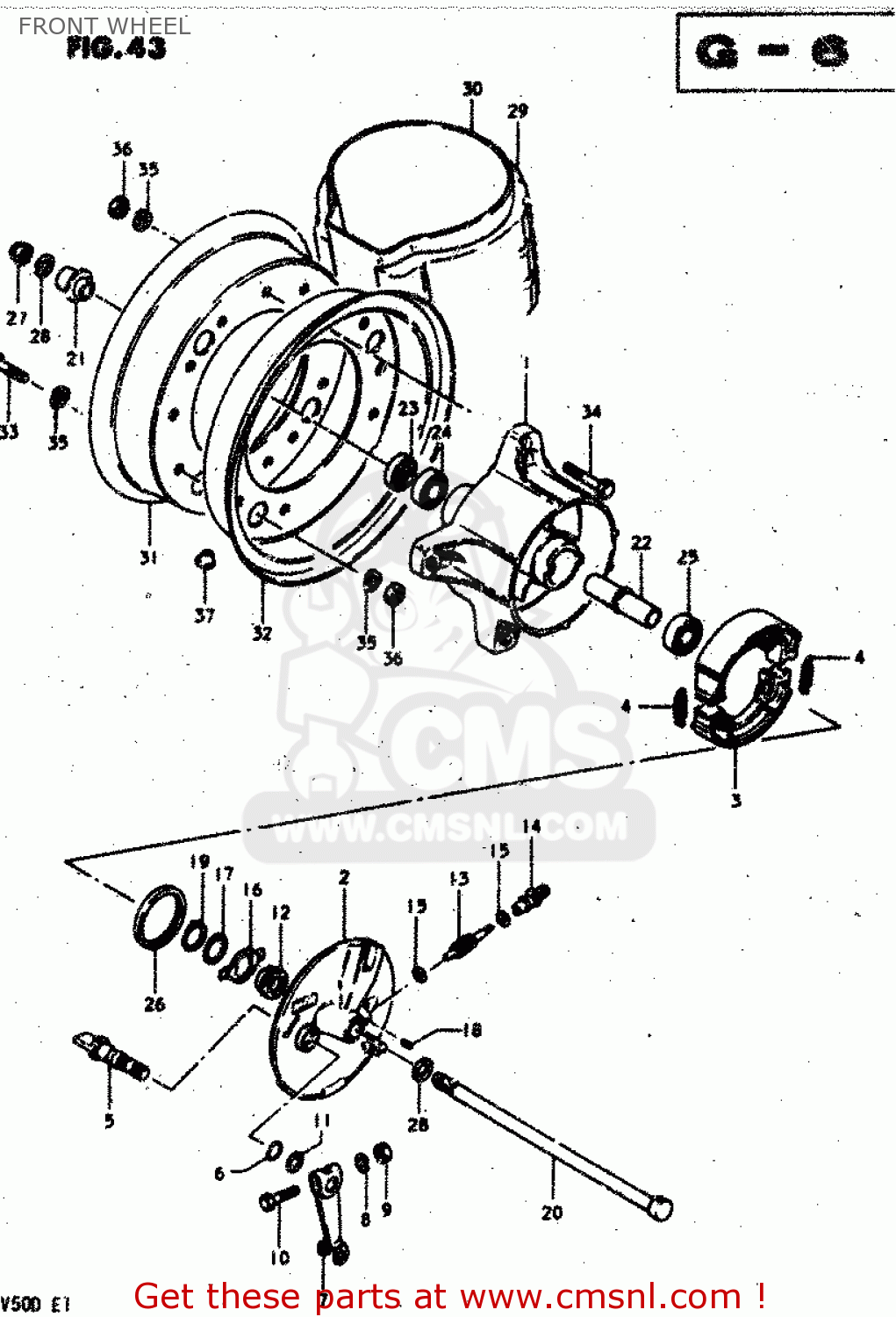 FRONT WHEEL RV50 1983 (D) (E01)