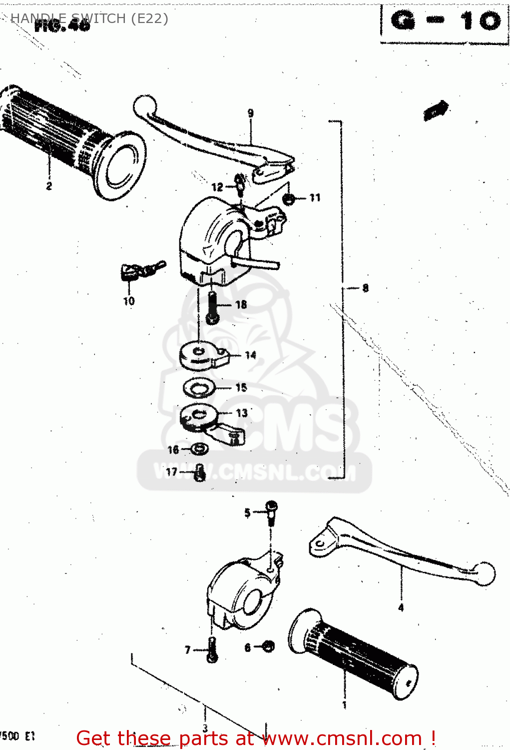 HANDLE SWITCH (E22) RV50 1983 (D) (E01)