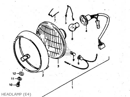 HEADLAMP (E4) - RV50 1983 (D) (E01)