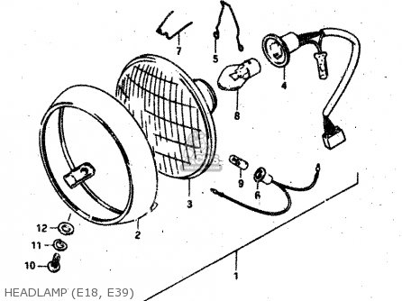 HEADLAMP (E18, E39) - RV50 1983 (D) (E01)