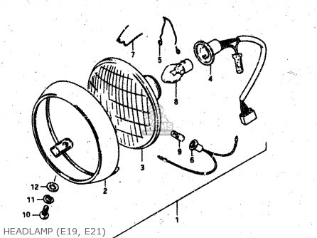HEADLAMP (E19, E21) - RV50 1983 (D) (E01)