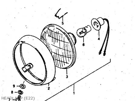 HEADLAMP (E22) - RV50 1983 (D) (E01)