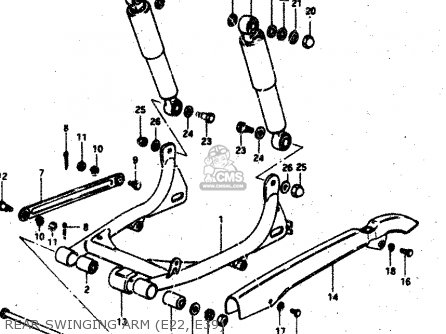 REAR SWINGING ARM (E22, E39) - RV50 1983 (D) (E01)