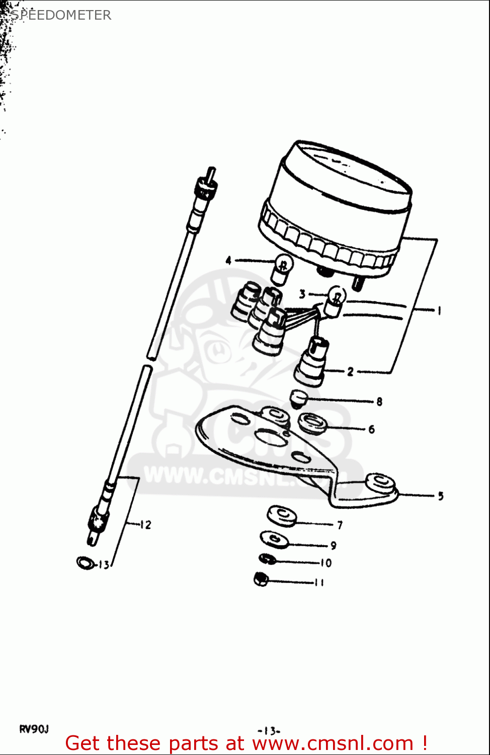 SPEEDOMETER RV90 1972 (J) USA (E03)