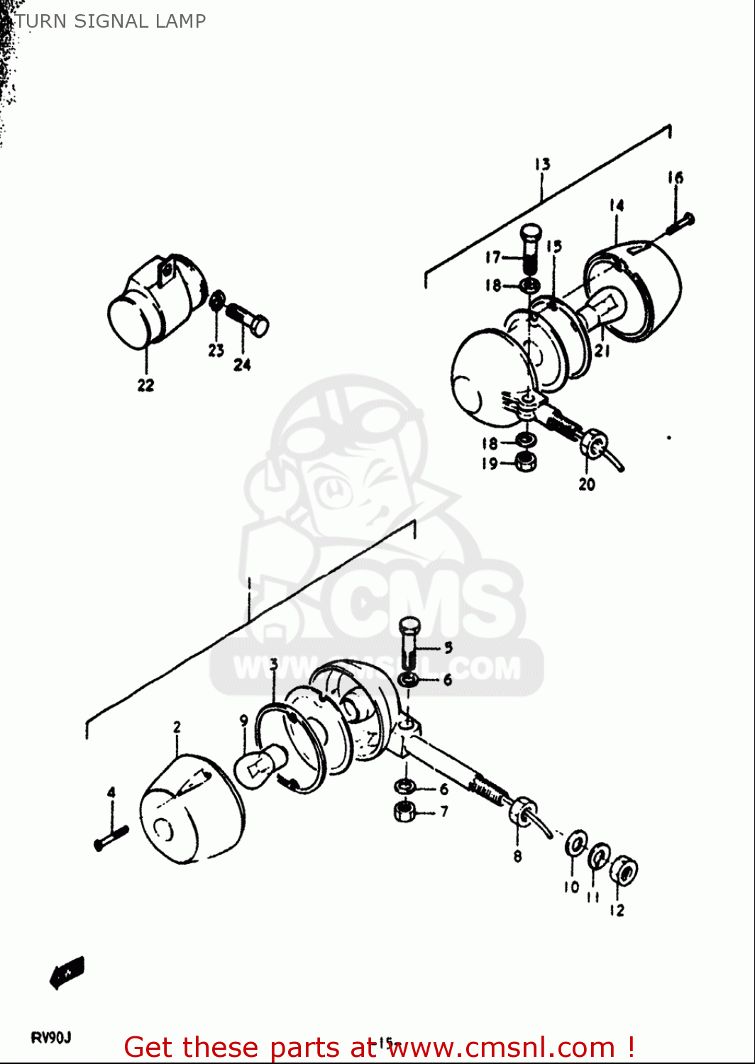 TURN SIGNAL LAMP RV90 1972 (J) USA (E03)