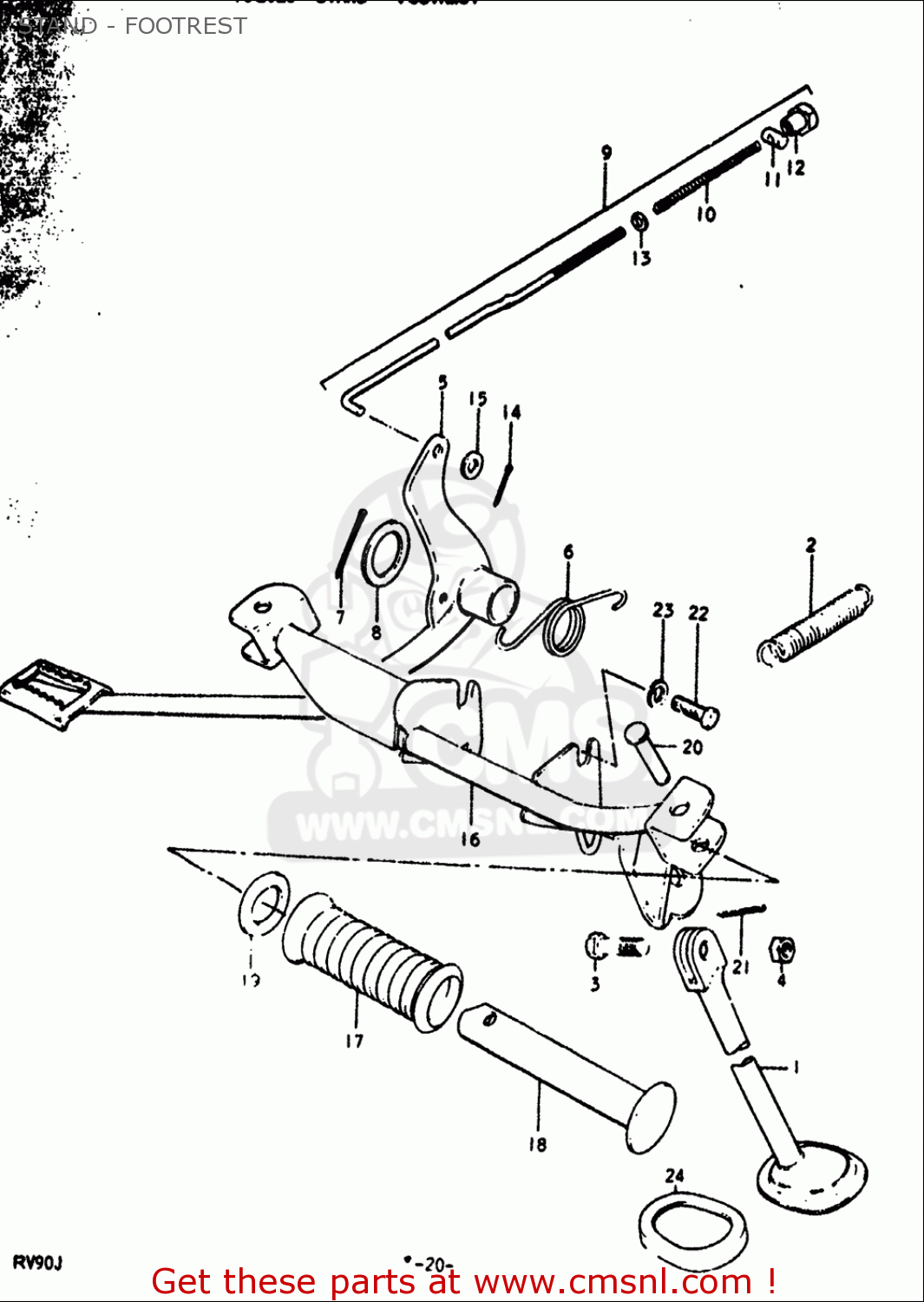 STAND - FOOTREST RV90 1972 (J) USA (E03)