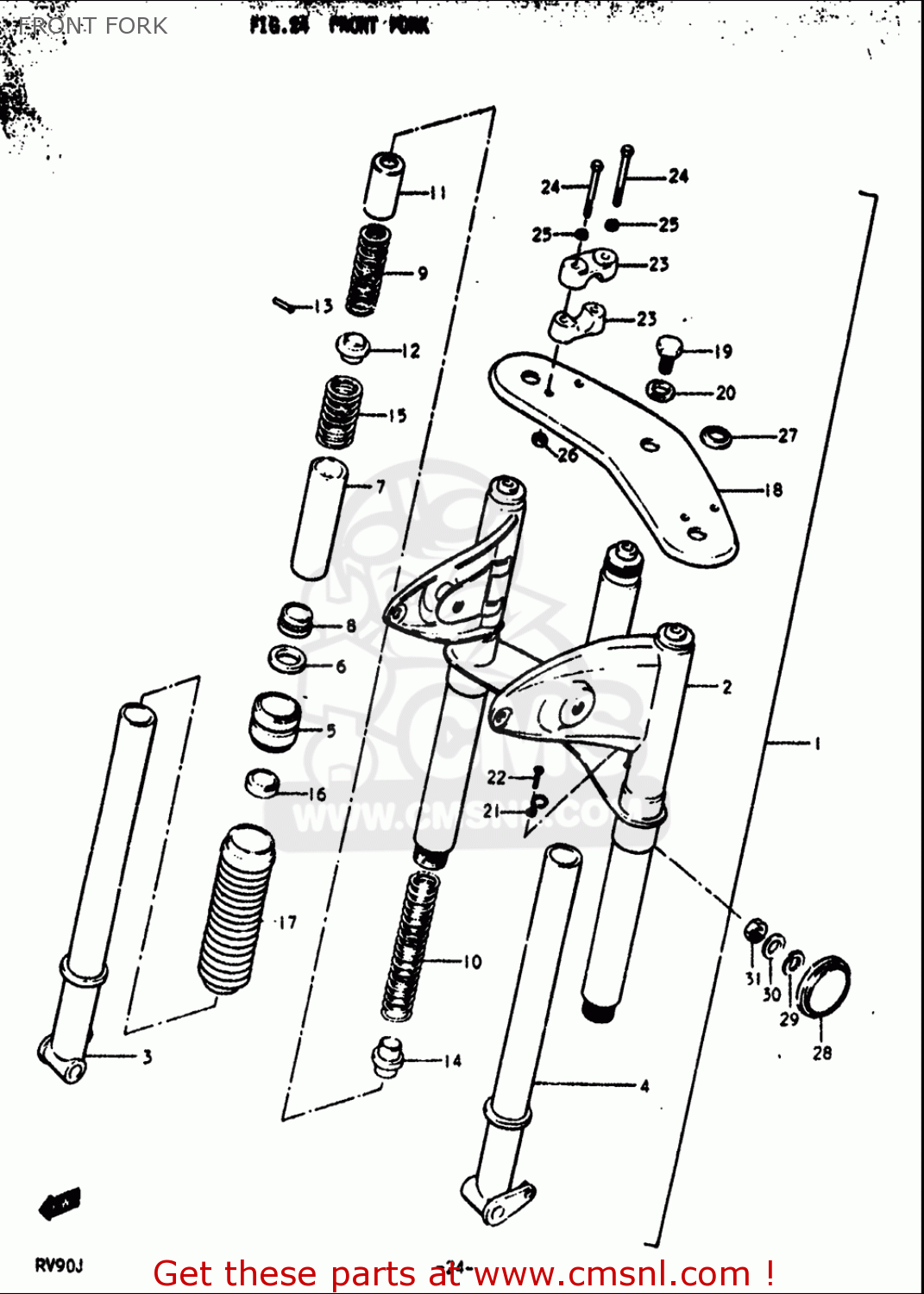 FRONT FORK RV90 1972 (J) USA (E03)