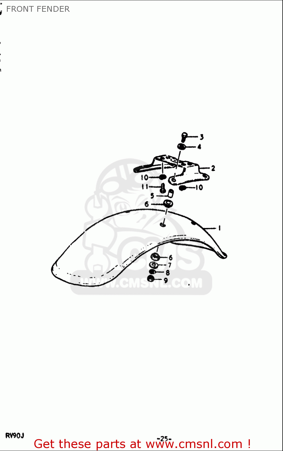 FRONT FENDER RV90 1972 (J) USA (E03)