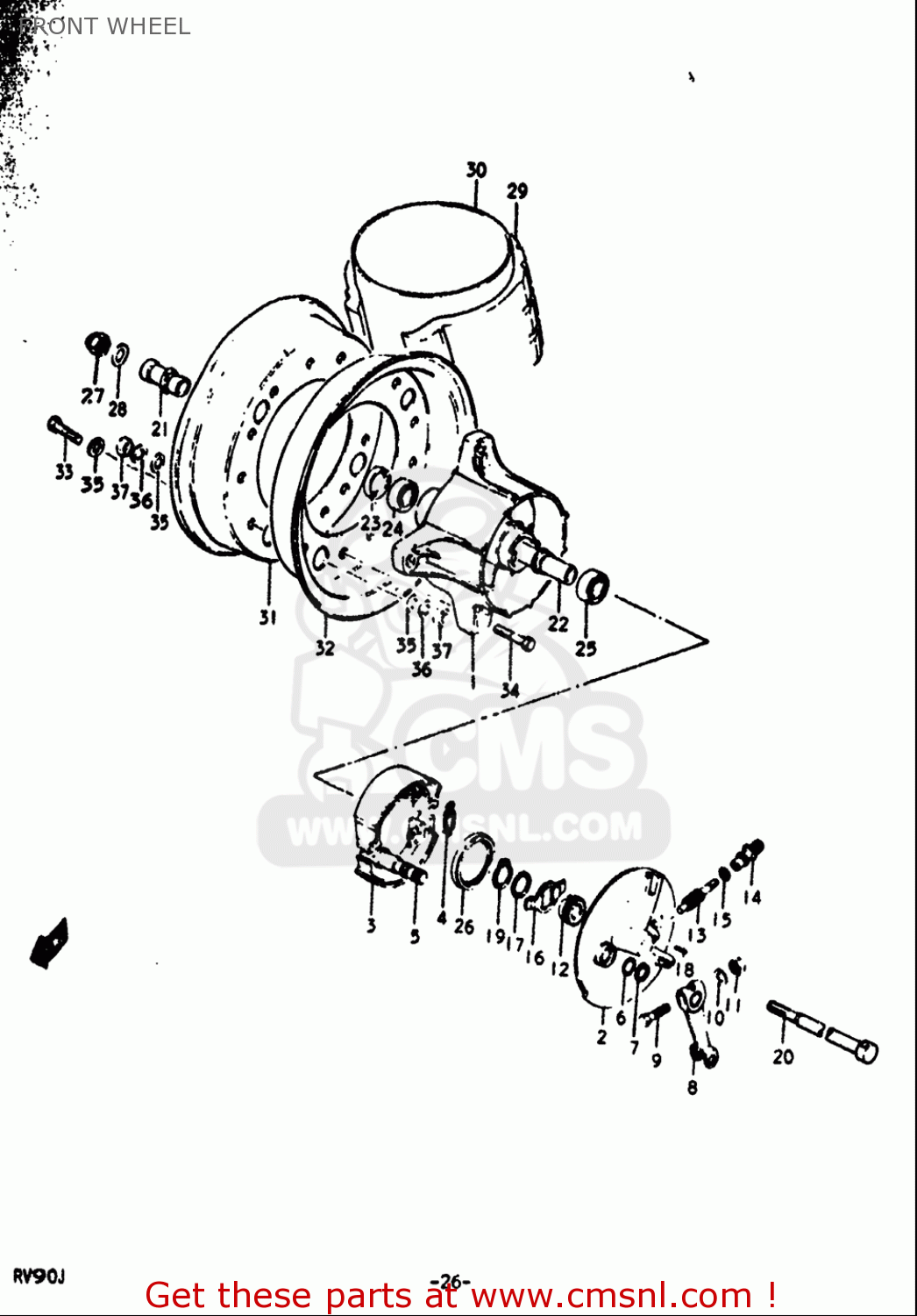 FRONT WHEEL RV90 1972 (J) USA (E03)
