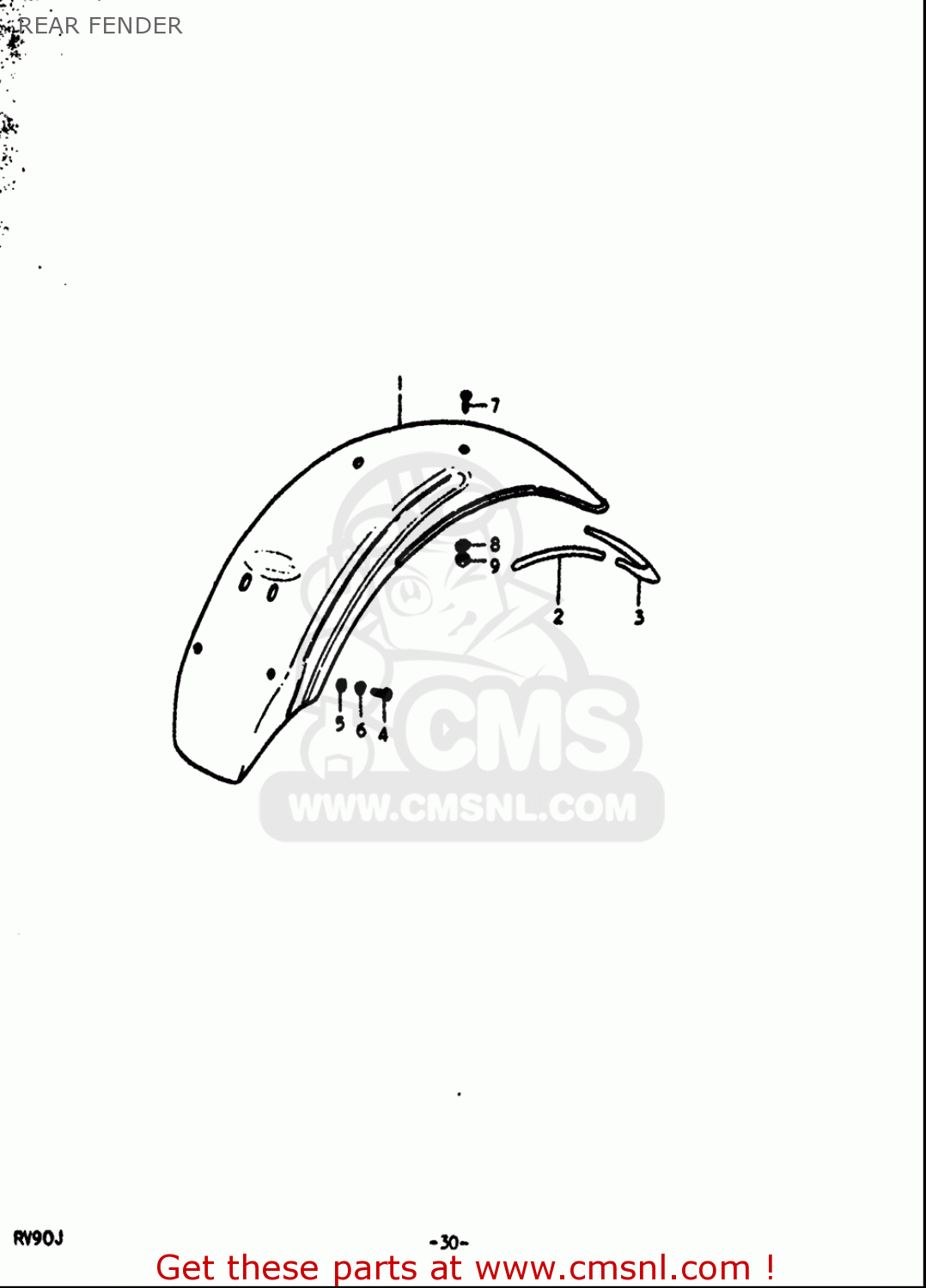 REAR FENDER RV90 1972 (J) USA (E03)