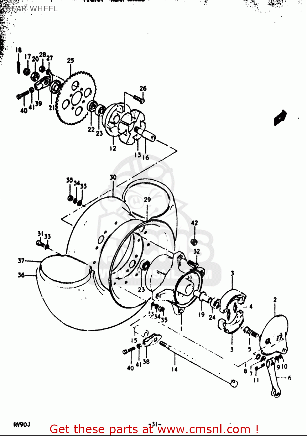REAR WHEEL RV90 1972 (J) USA (E03)